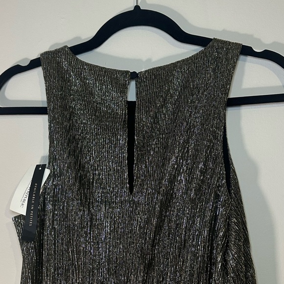 NWT Banana Republic Golden Metallic Maxi Dress High-Low Hem Crew Neck - Picture 6 of 7